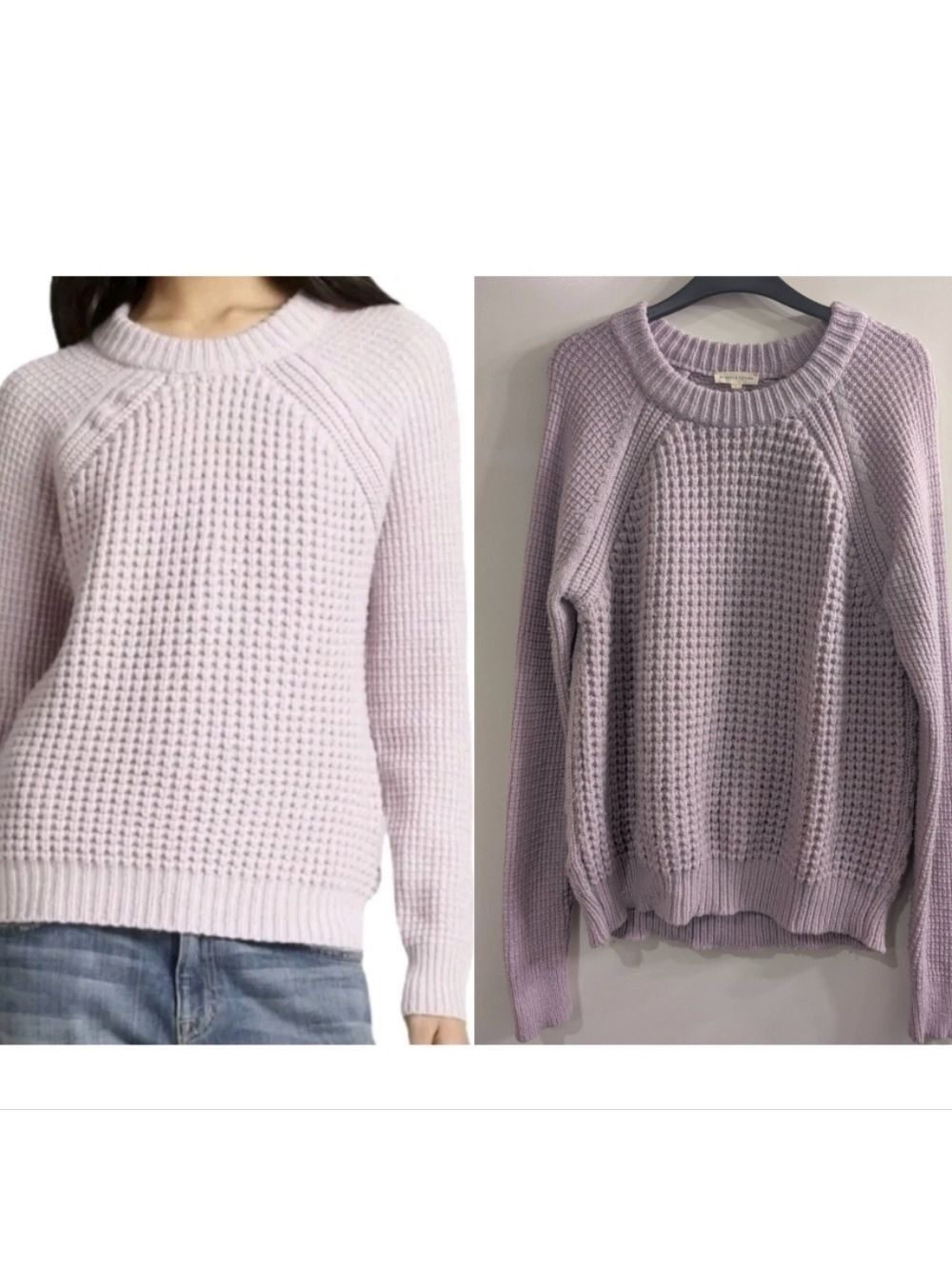 Rebecca Taylor | Lilac Chunky Knit Wool Blend Crewneck Sweater